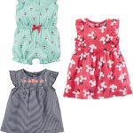 Simple Joys by Carter's Baby Girls' Romper, Sunsuit and Dress, Pack of 3